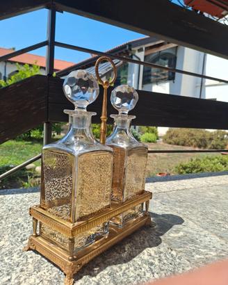 Coppia di Decanter in Cristallo per Cognac Whisky