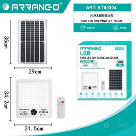 Faro LED con Pannello Solare 300W Telecomando IP65