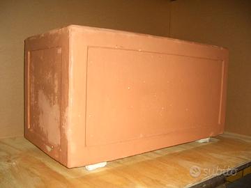 Fioriera rettangolare liscia in cemento