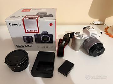 Canon EOS M50 + EF-M 15-45mm + anello EF EF-S