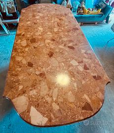 Tavolo in noce e piano marmo