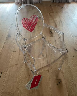 Sedia KARTELL bambino con cuore sulli schienale