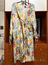 Abito drappeggiato floreale SHEIN Curve tg 2XL