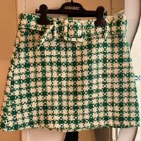 Gonna corta scozzese verde e bianco