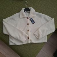 Cardigan inverno bianco corto donna mai usato