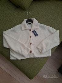 Cardigan inverno bianco corto donna mai usato