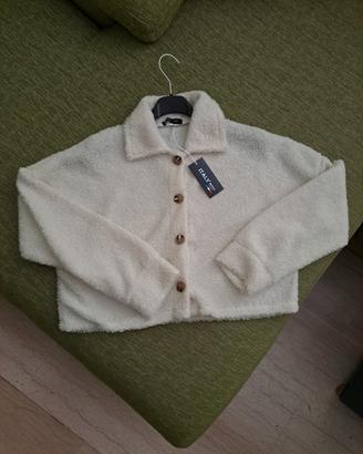 Cardigan inverno bianco corto donna mai usato