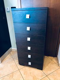 Cassettiera settimino in wenghe 117x40x54