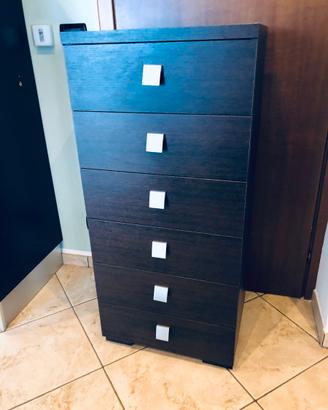 Cassettiera settimino in wenghe 117x40x54