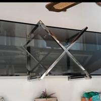 doppia mensola in vetro fumé 