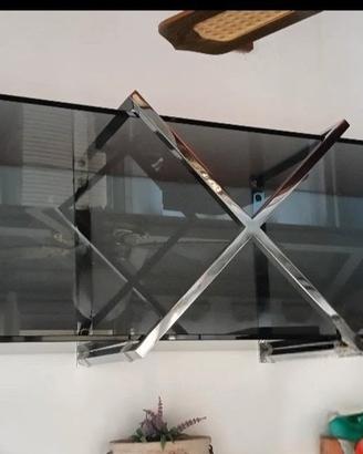 doppia mensola in vetro fumé 