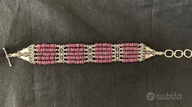 Braccialetto di rubini e argento 925