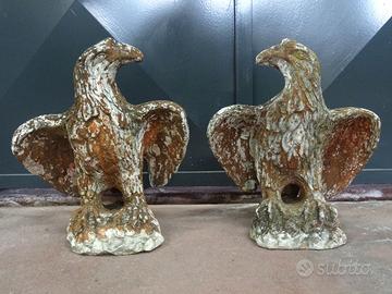 Coppia di Aquile Antiche  in graniglia 