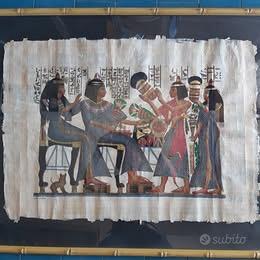 3 quadri a tema Egizio cornici in bambù