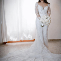 Abito da sposa Pronovias tg 42 – pizzo ricamato