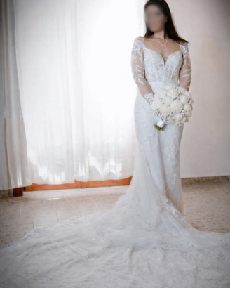 Abito da sposa Pronovias tg 42 – pizzo ricamato