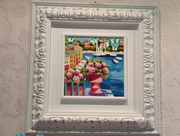 OLIO SU TELA ATHOS FACCINCANI 30 X 30 CON CORNICE