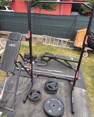 attrezzi palestra home gym dischi sbarre rack pesi
