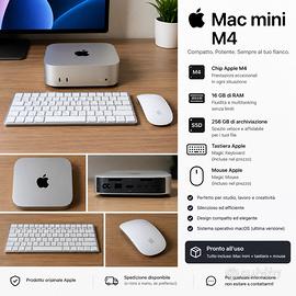 Mac mini m4 con tastiera e mouse apple
