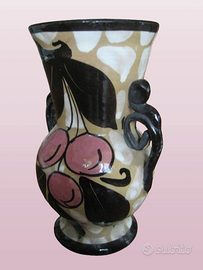 Vaso in ceramica artistica maiolicata Art Nouveau