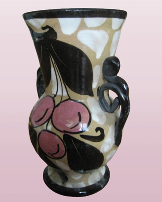 Vaso in ceramica artistica maiolicata Art Nouveau