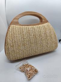 Borsa Intrend in paglia intrecciata nuova