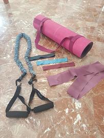 tappetino ed elastici per pilates