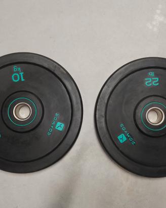 Coppia Dischi bumper 10 kg diametro interno 50 mm