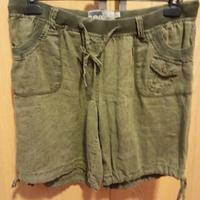 pantaloni corti Conbipel verdi lino. Tg 46