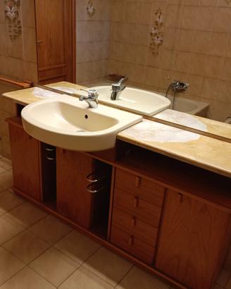 mobile con specchio e lavandino bagno