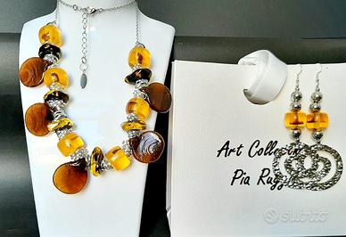 PARURE COLLANA E ORECCHINI ARTIGIANALI UNICI