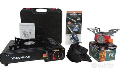 Fornelli da campeggio + Cannello fiamma ossidrica 