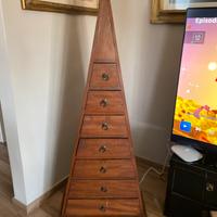 Cassettiera Etnica a Piramide in Legno Massello