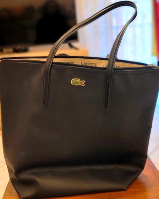 Shopping bag borsa Lacoste nera con zip