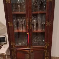 Vetrina in legno massello stile orientale/colonial