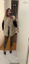 Gilet vera pelliccia e pelle