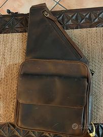 Monospalla marsupio in vero cuoio artigianale