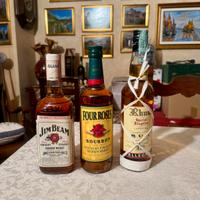Distillati, 3 bottiglie (1 rum, 2 bourbon)