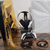 PS5 fat Gold skin + cuffie Astro A10+EspansioneUSB