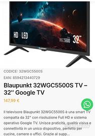 Smart TV Baupunkt 32" più staffa a muro
