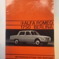 ALFA ROMEO 1750 Betriebsanleitung USO MANUTENZIONE