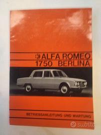 ALFA ROMEO 1750 Betriebsanleitung USO MANUTENZIONE