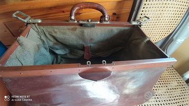 Antica vintage borsa da medico - viaggio cuoio pel