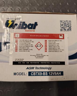 Batteria moto Unibat CBTX9-BS 12 V 8 Ah