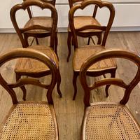 Set di 6 sedie in noce, in stile Lugi Filippo