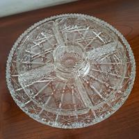 Antipastiera vintage in cristallo di Bohemia