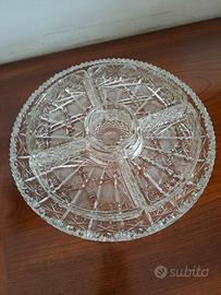 Antipastiera vintage in cristallo di Bohemia