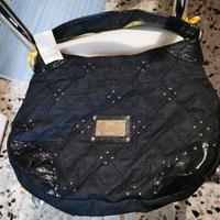 Borsa Segue... nera in tessuto con borchie