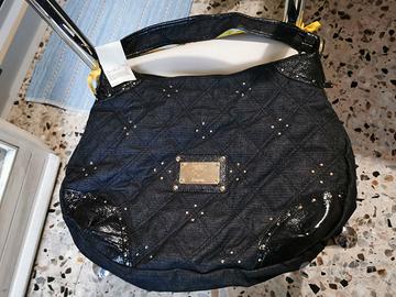 Borsa Segue... nera in tessuto con borchie