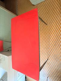 Tavolo formica rosso vintage